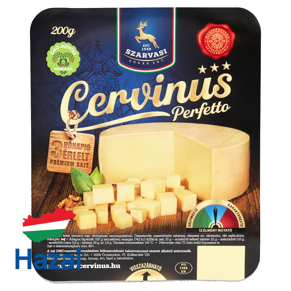 Szarvasi Cervinus Perfetto kérgében érlelt kemény sajt 200 g