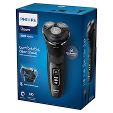 Philips Series 3000 Wet & Dry Electric Shaver, 5D Flex head, Popup trimmer & Travel Pouch-S3244/12  
