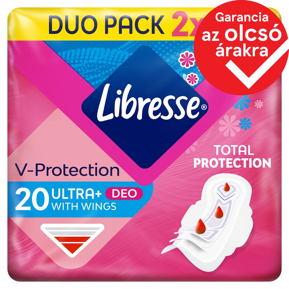image 1 of Libresse V-Protection Ultra+ Deo Sanitary Pads with Wings 20 pcs