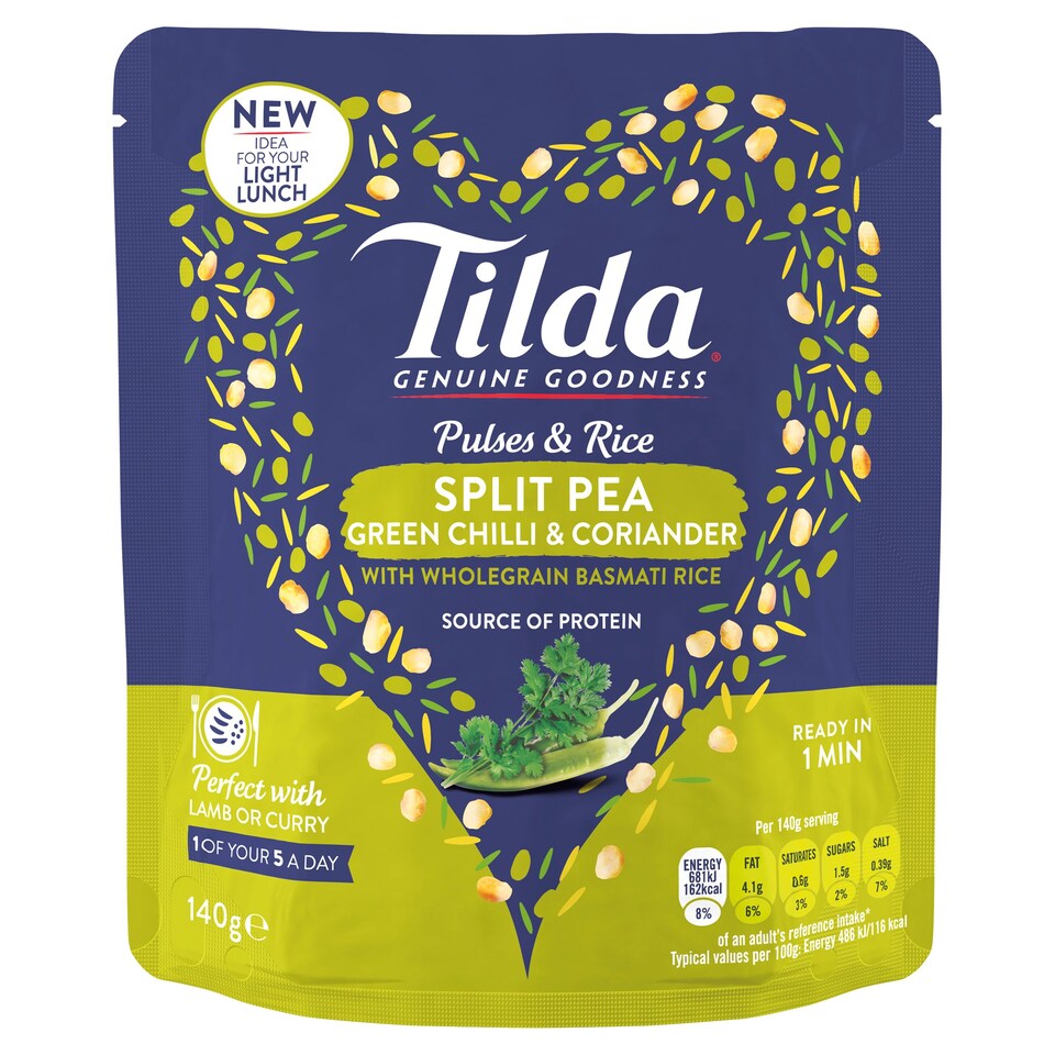 image 1 of Tilda Pulses And Rice Split Pea Chilli 140g
