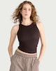 image 1 of F&F Cotton Rich Contour Ribbed Secret Support Vest in Brown