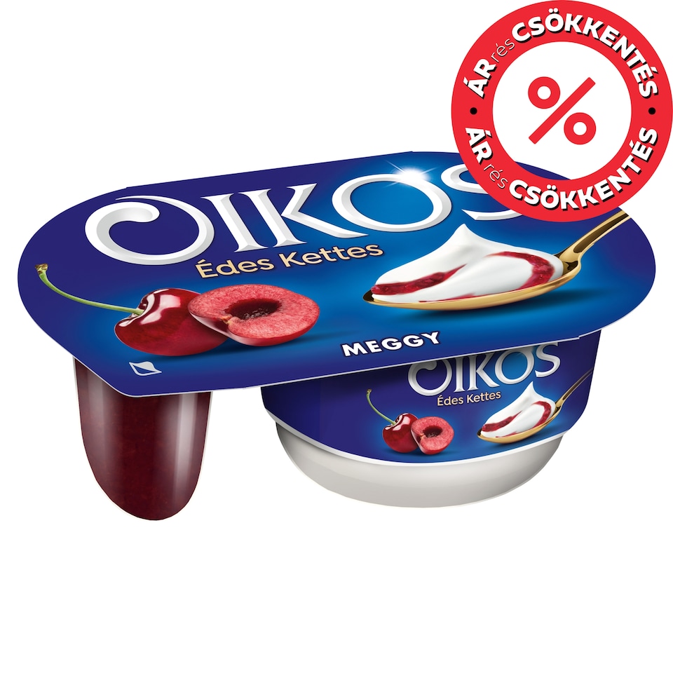 Danone Oikos Édes Kettes élőflórás édesített joghurt meggyszósszal 118 g