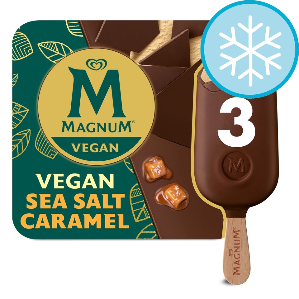 image 1 of Magnum Vegan Non Dairy Sea Salt Caramel Ice Cream Sticks 3x90ml