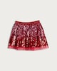 image 4 of F&F Girls Sequin Embellished Tulle Skirt in Multi Red