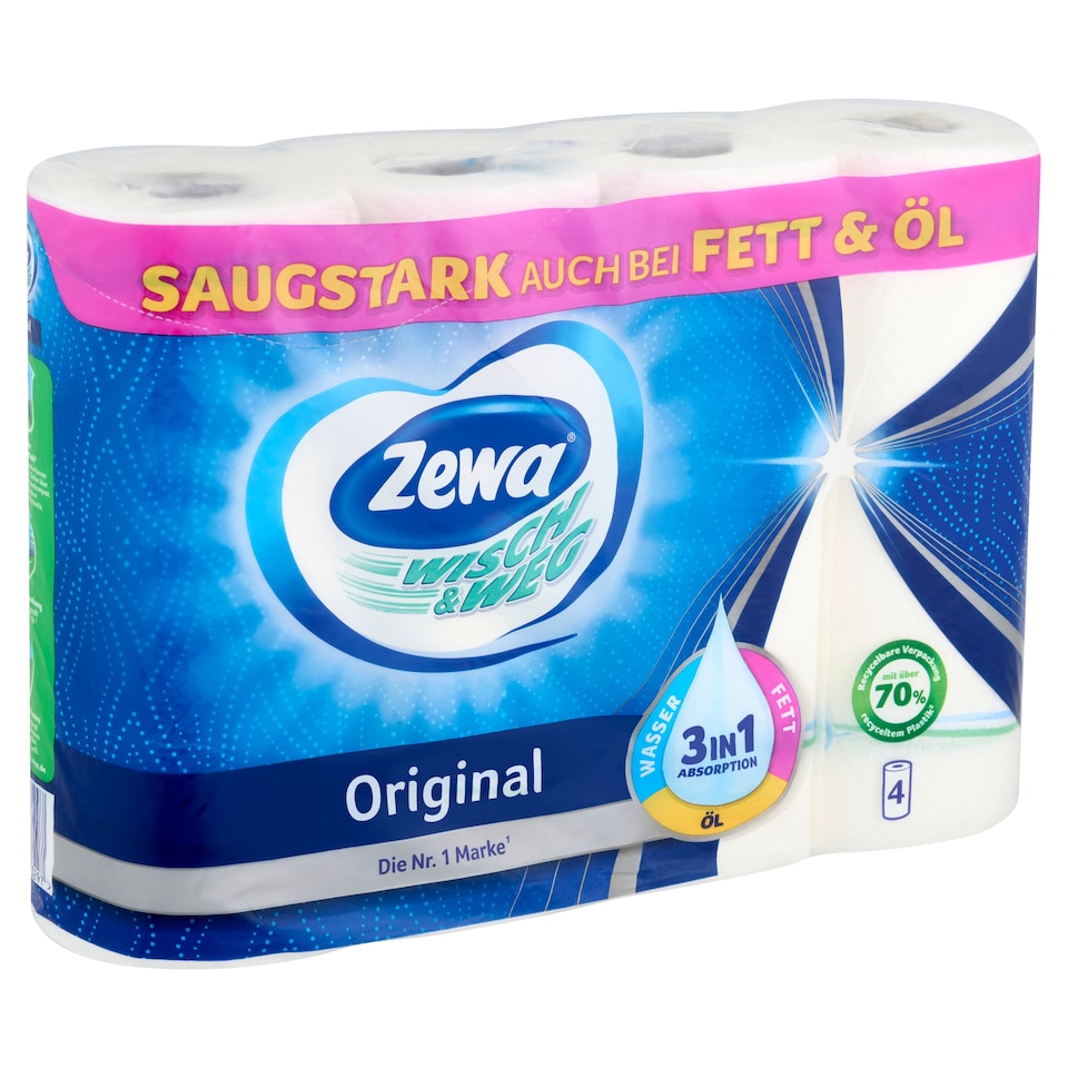 Zewa Wisch & Weg Original háztartási papírtörlő 2 rétegű 4 tekercs  1. kép