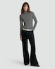 image 2 of F&F Cotton Rich Stripe Print High Neck Top in Multi Black White