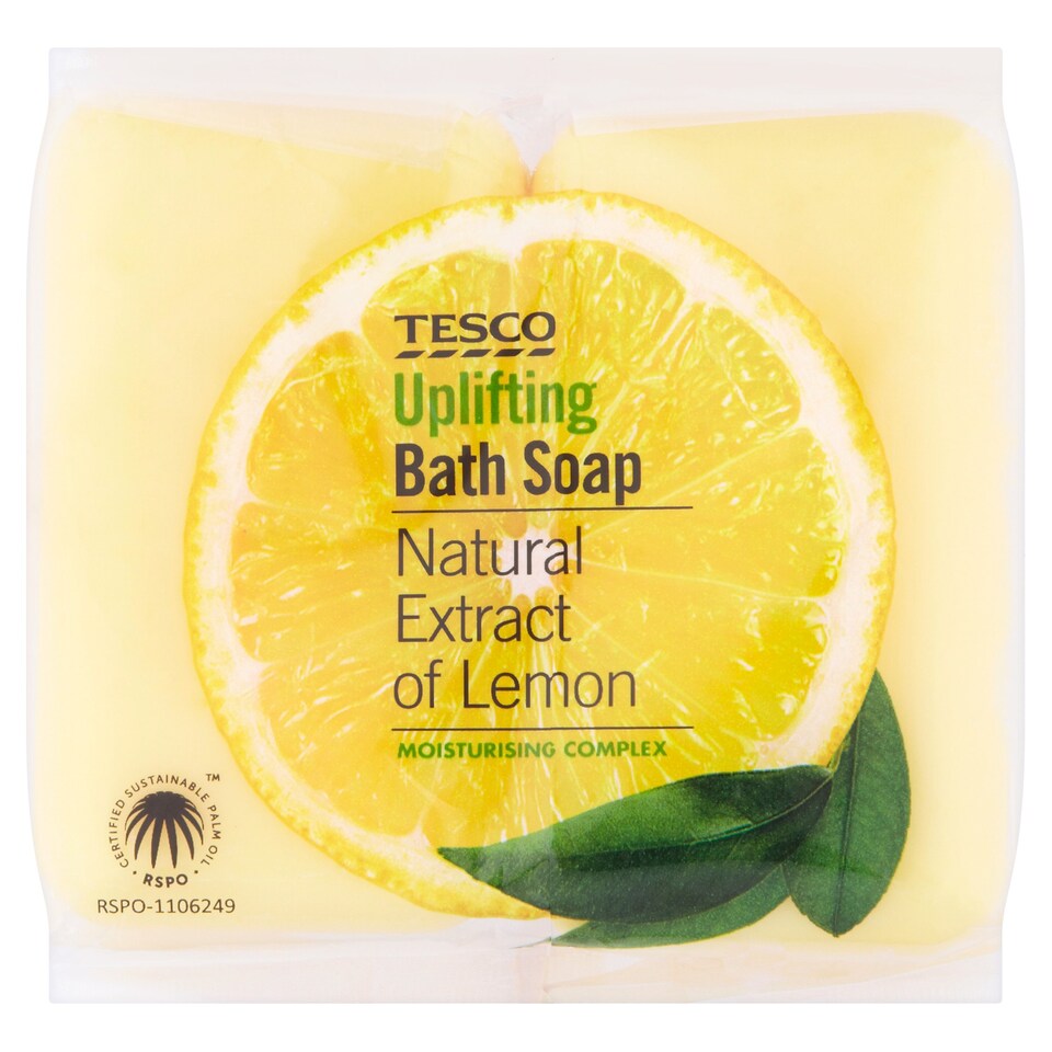 Tesco Uplifting Bath Soap Lemon 4 X 125G