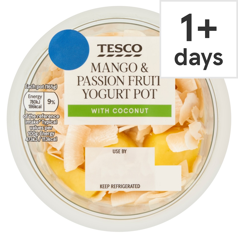 Tesco Mango & Coconut Yoghurt Pot With Coulis 165g