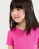 image 2 of F&F Girls Cotton Rich Ribbed Heart Embroidered T-Shirt in Berry