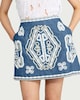 image 2 of F&F Pure Cotton Embroidered Mini Skirt in Blue