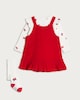 image 2 of Disney Minnie Mouse 3-Piece Pinafore, Bodysuit and Tights Set in Red