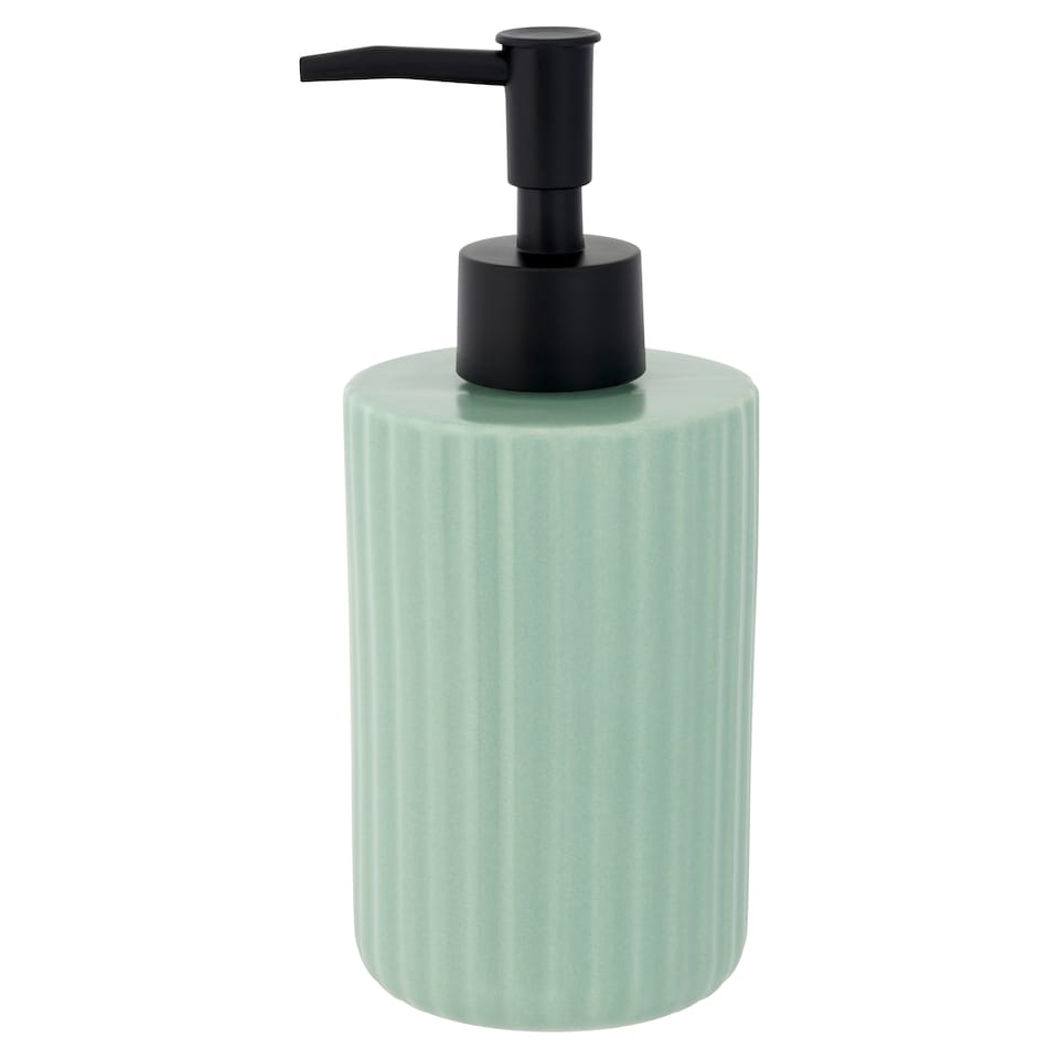 F&F Home Green Ribbed Ceramic Soap Dispenser