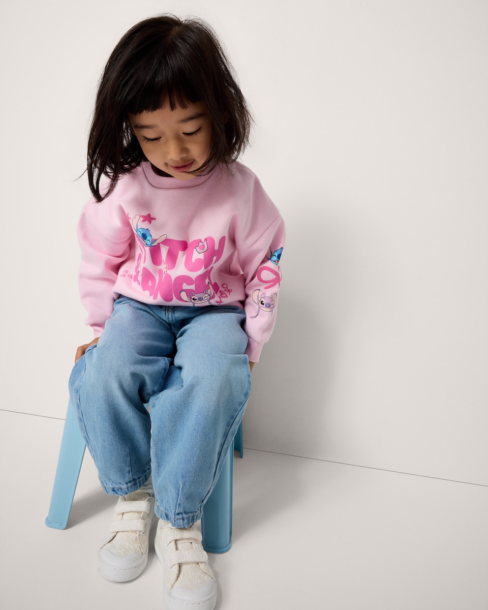 image 1 of Stitch & Angel Cotton Rich Sweatshirt in Pink