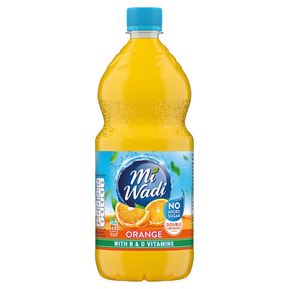 Miwadi No Added Sugar Double Concentrate Orange 1Ltr