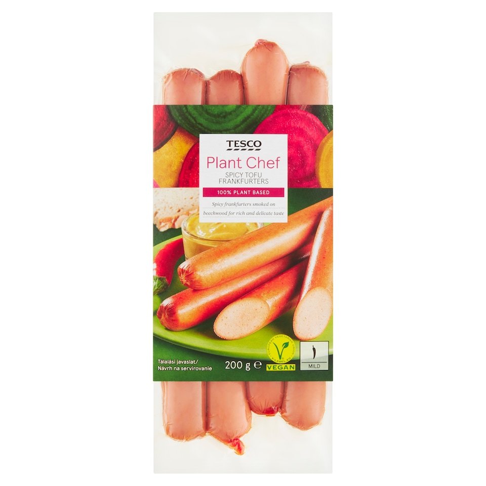 Tesco Plant Chef Spicy Tofu Frankfurters 200 g