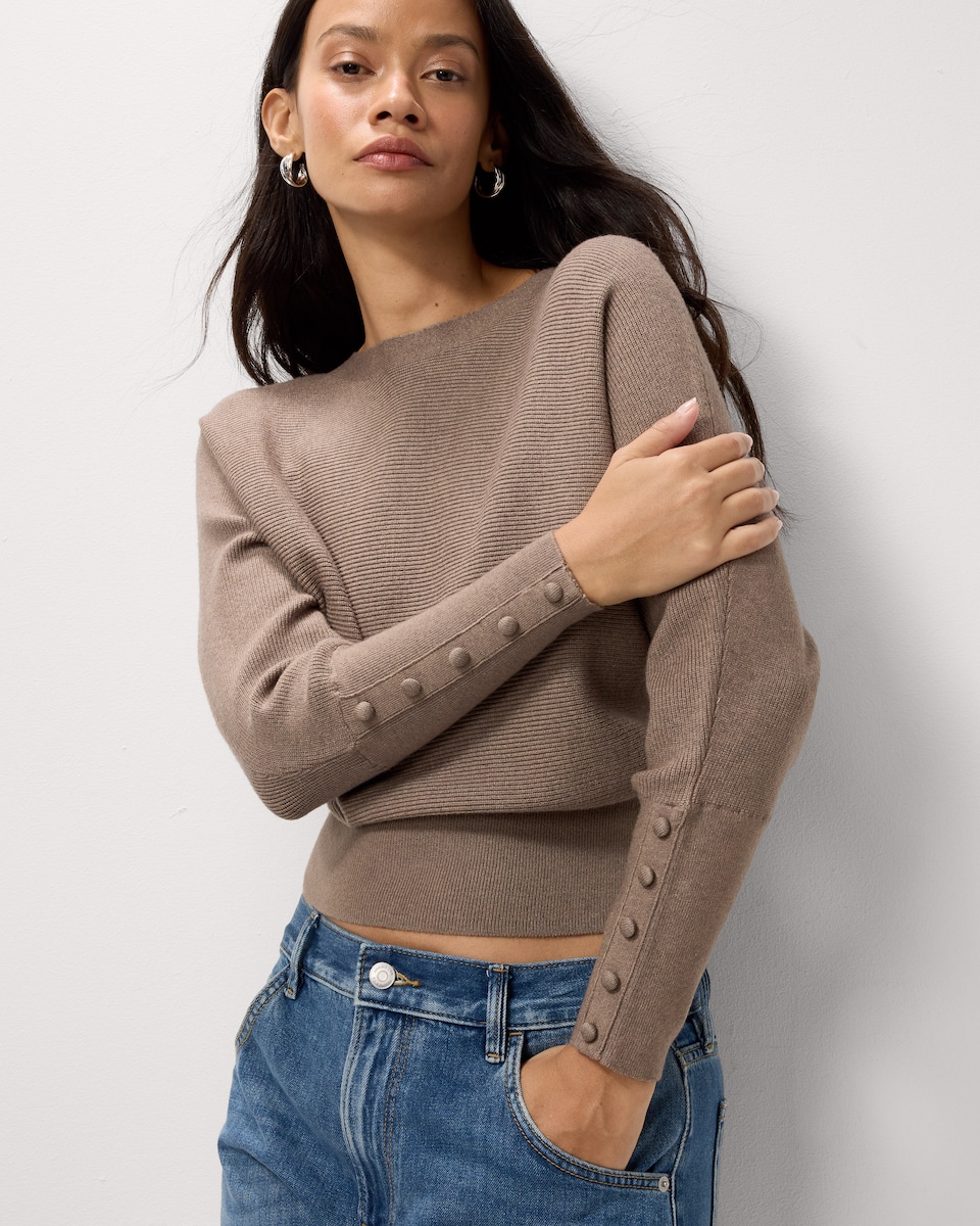 image 1 of F&F Batwing Knitted Jumper in Mink