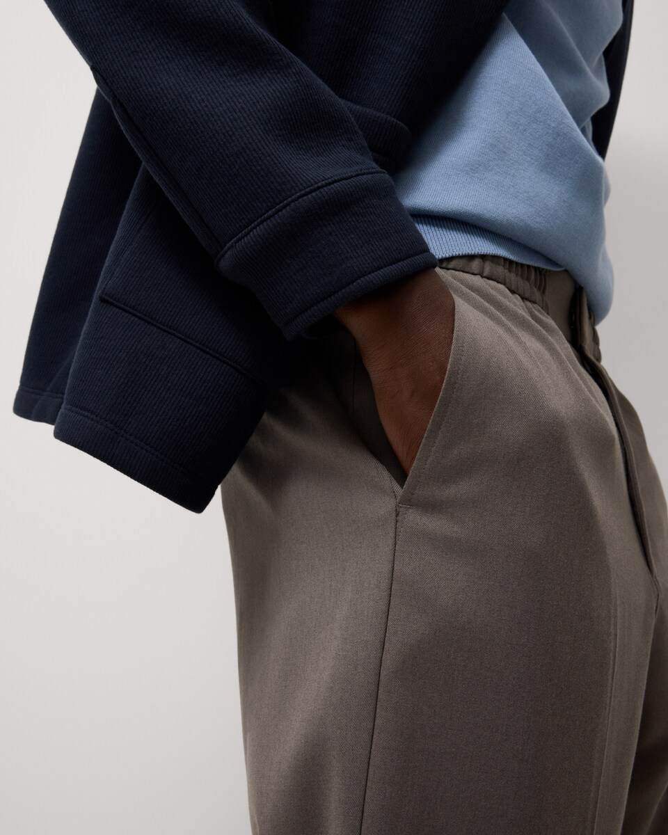 image 1 of F&F Regular Fit Elasticated Waist Trousers in Neutral