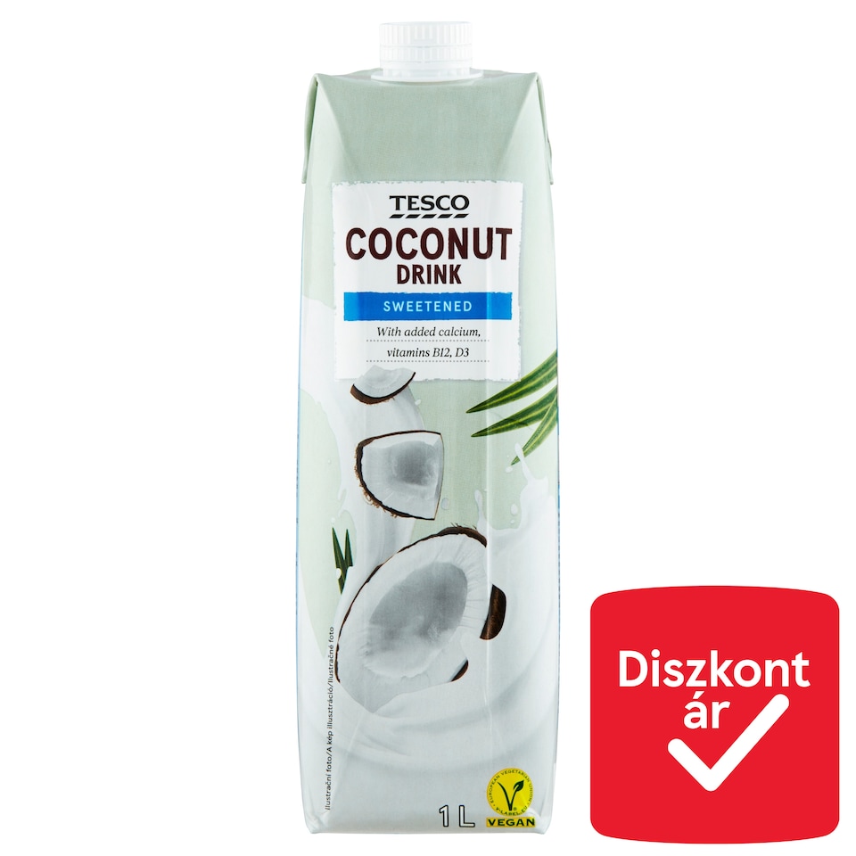 Tesco édesített kókuszital hozzáadott kalciummal és vitaminokkal 1 l