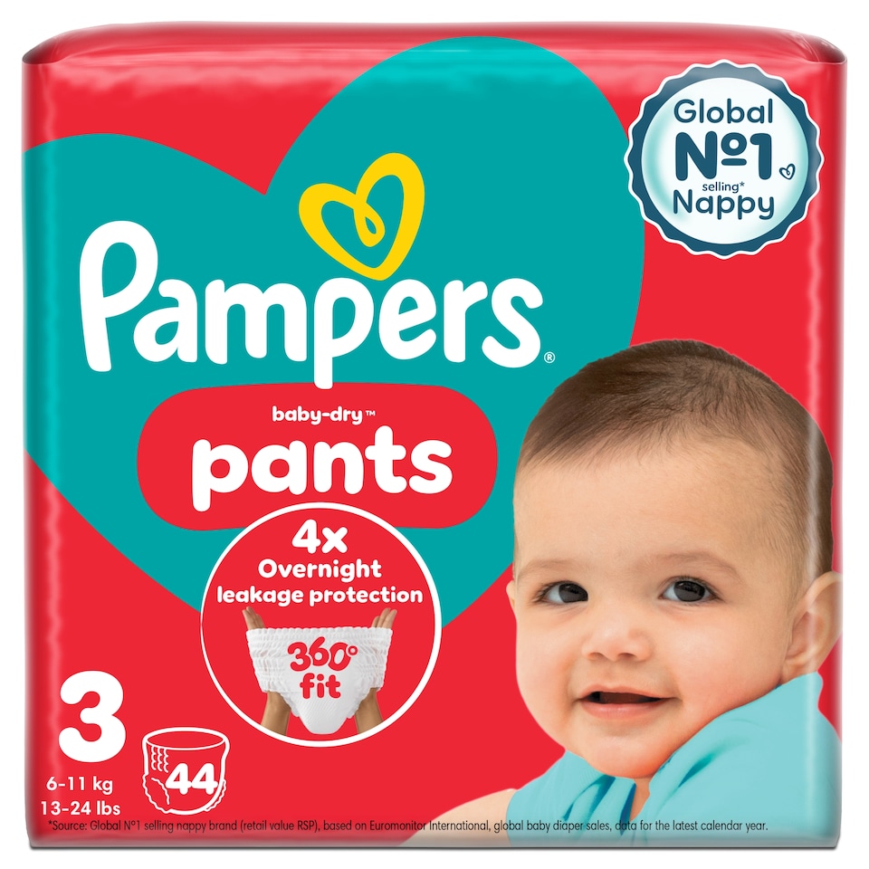 image 1 of Pampers Baby-Dry Nappy Pants Size 3 Essential Pack 44 Pack