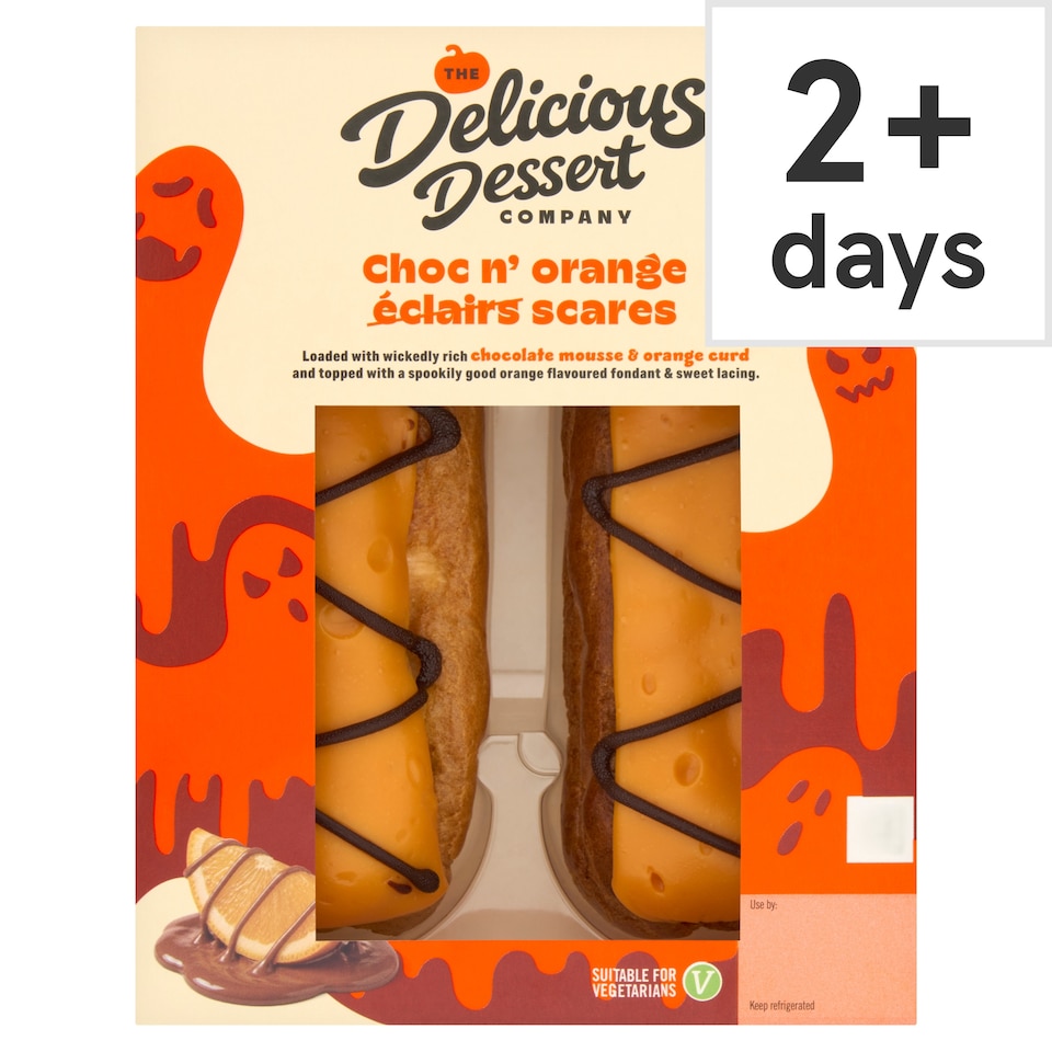 The Delicious Dessert Company 2 Choc 'n Orange Scream Eclairs