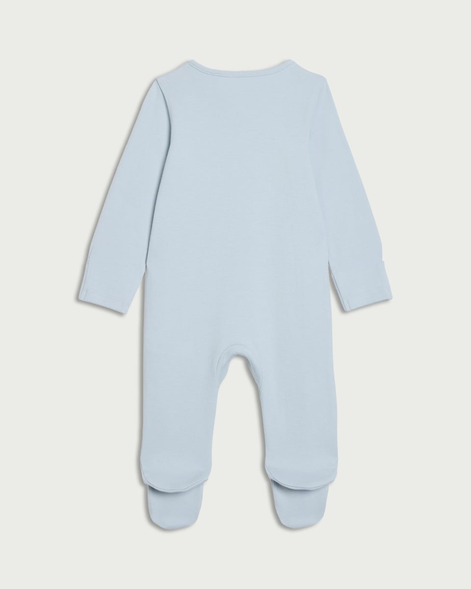 image 1 of F&F Baby Pure Cotton I Love My Daddy Sleepsuit in Blue