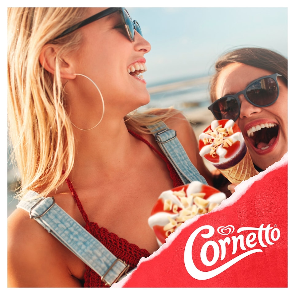 image 1 of Cornetto Strawberry Ice Cream Cones 6x90ml