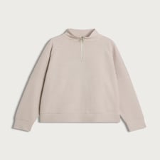 F&F Active AFTERCLASS Textured Stripe Half Zip Sweatshirt in Neutral
