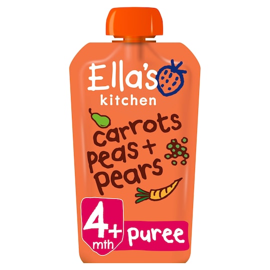 Ella's Kitchen Carrots Peas Pears Stage 1 X 120G - Tesco Groceries