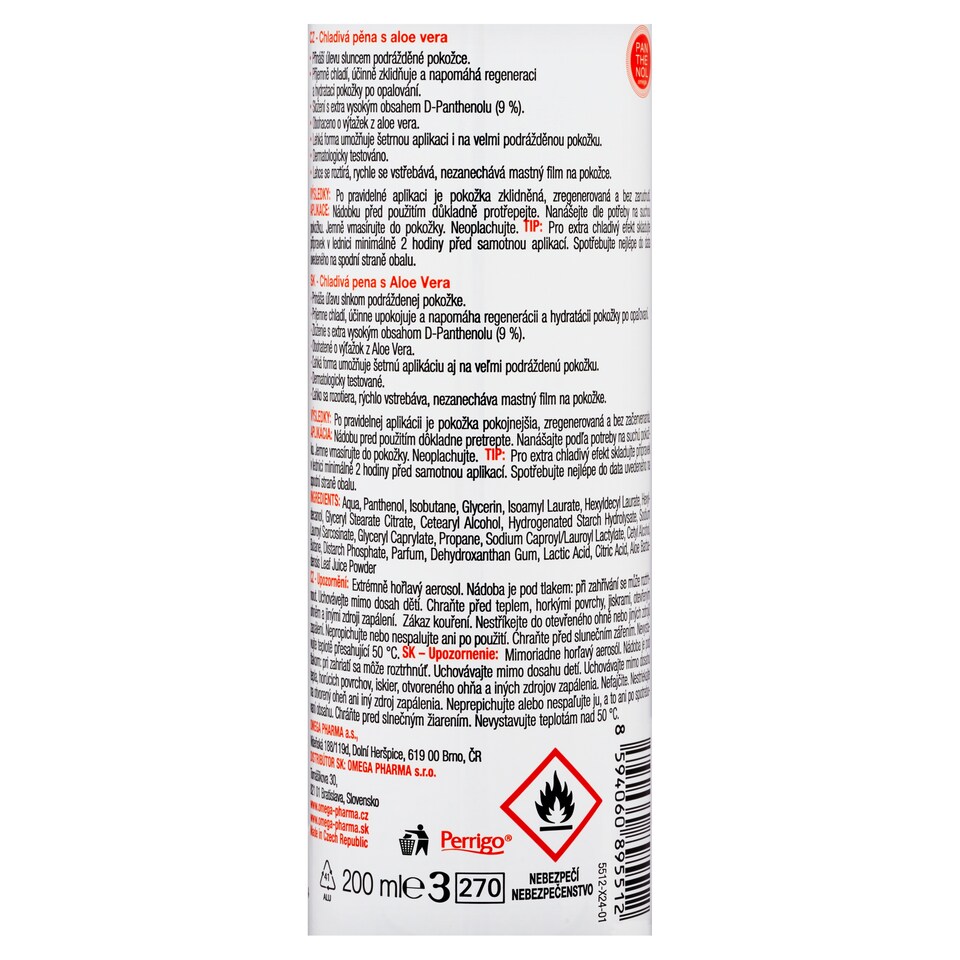 Obrázek 1 pro produkt Panthenol Pěna po opalování aloe vera 200ml