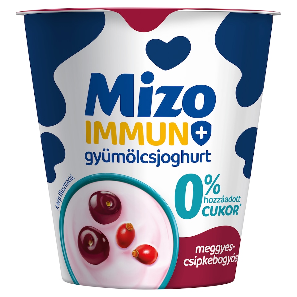 Mizo Immuno+ Cherry-Rosehip Lactose-Free Fruit Yogurt 125 g