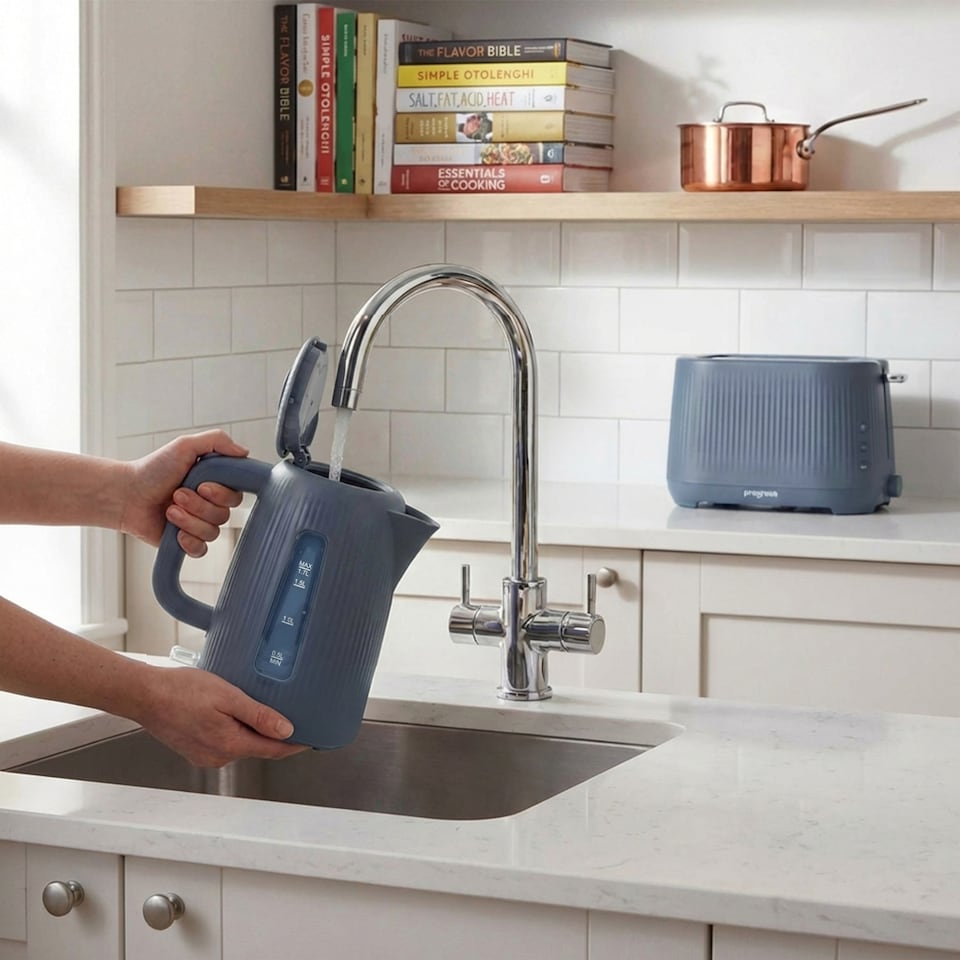 image 1 of Progress Mellow Blue Rapid Boil Kettle 1.7L