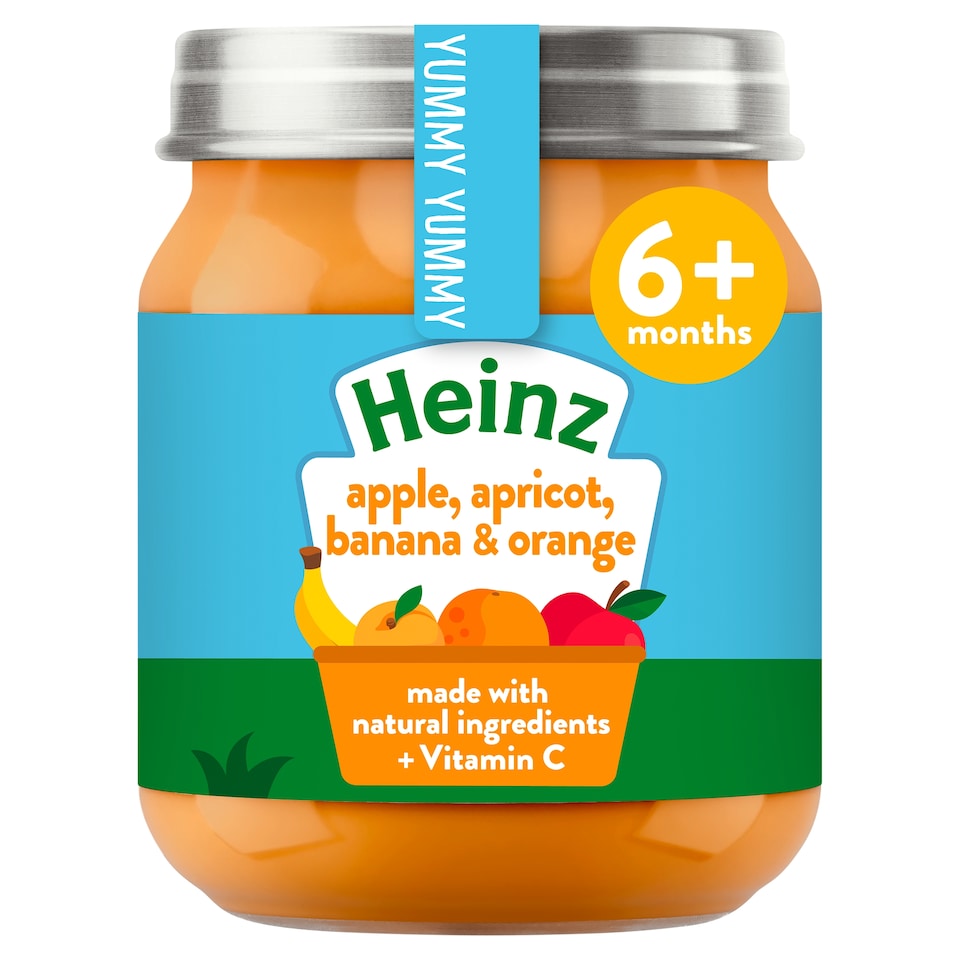 image 1 of Heinz Apple, Apricot, Banana & Orange Baby Food Jar 120g