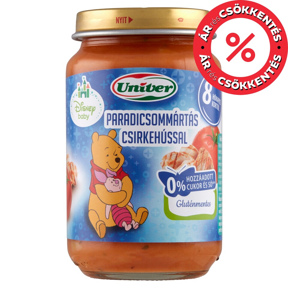 Univer paradicsommártás csirkehússal bébiétel, 8 hónapos kortól 163 g
