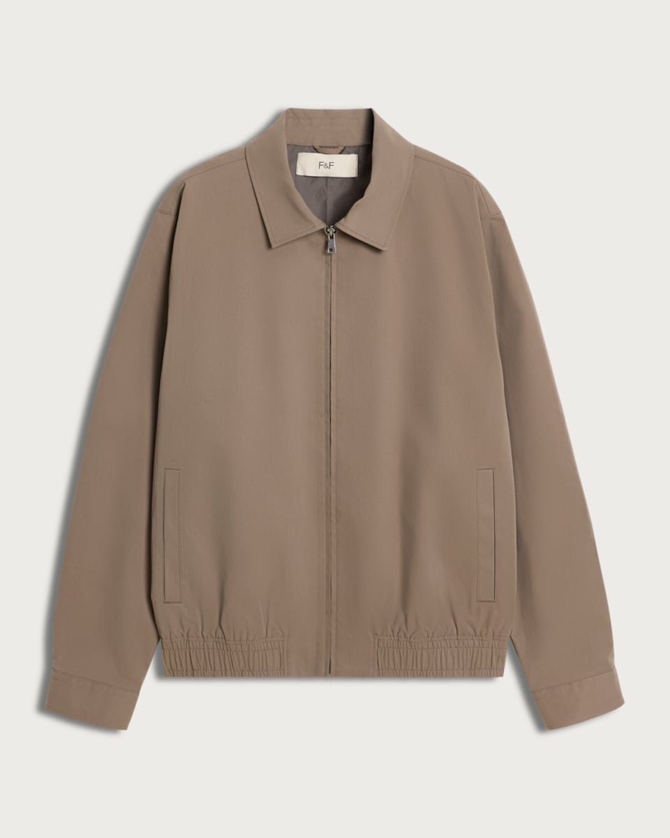 F&F Collared Zip Up Jacket in Stone