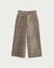 image 4 of F&F Girls Pure Cotton Leopard Print Wide Leg Jeans in Multi Brown