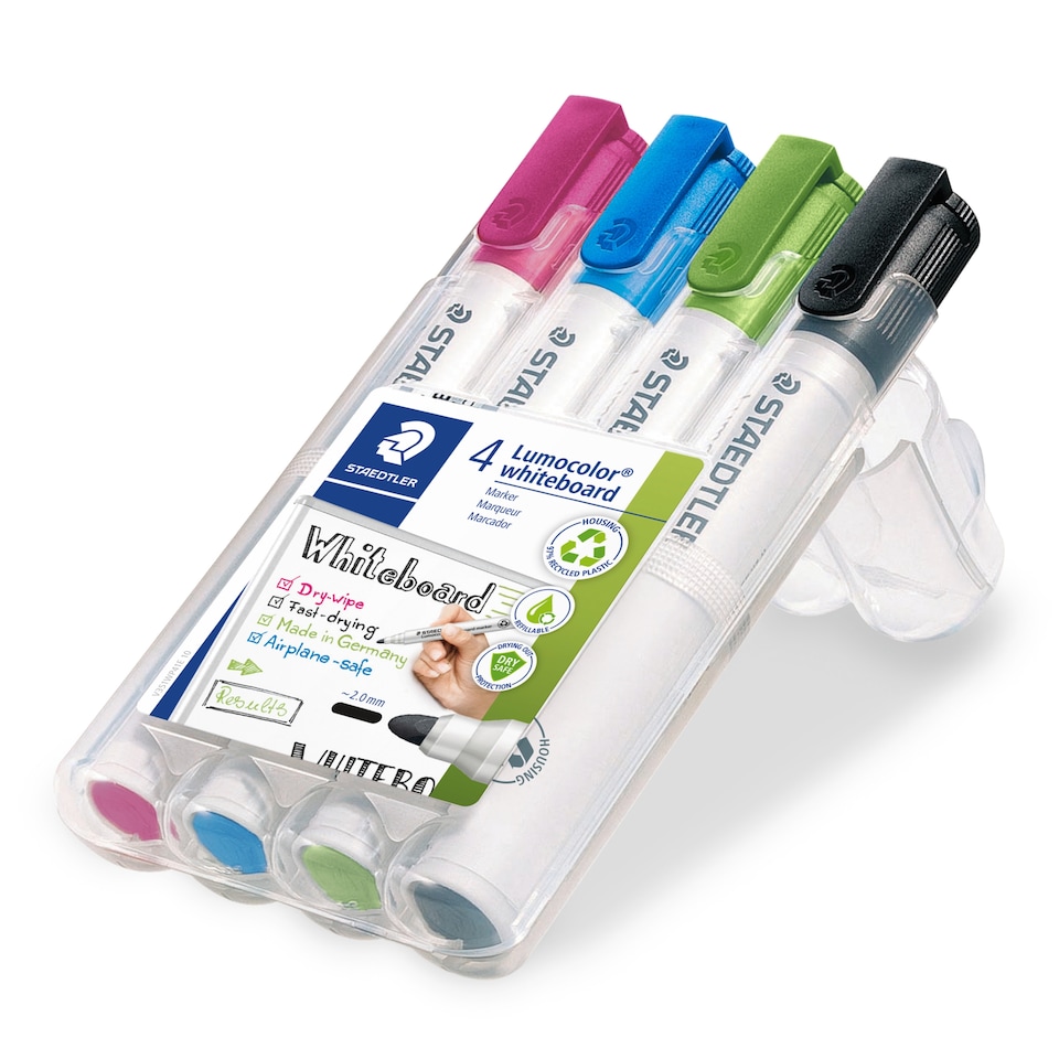 image 1 of Staedtler Whiteboard Markers 4 Pack