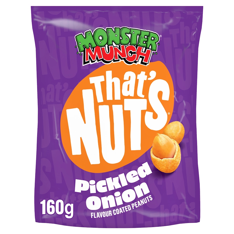 Monster Munch Thats Nuts Pickled Onion Flavour Coated Peanuts 160g