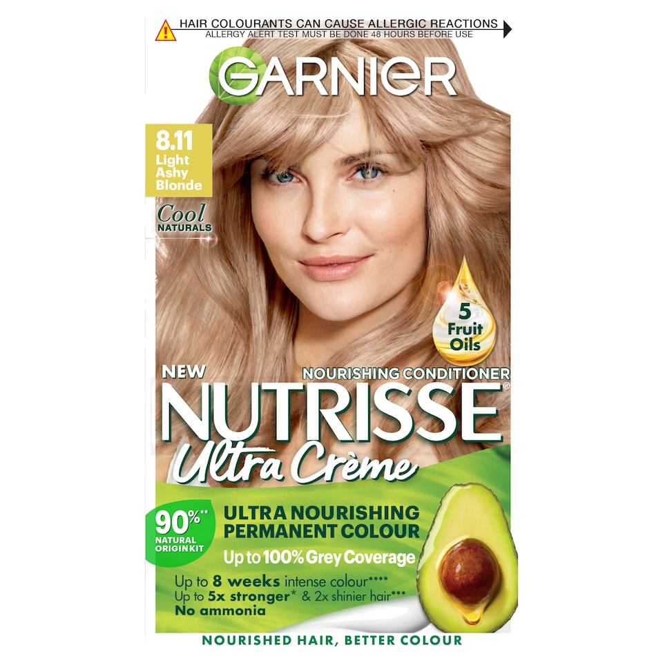 image 1 of Garnier Nutrisse Naturals 8.11 Light Ashy Permanent Hair Dye