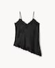 image 5 of F&F Satin Lace Trim Asymmetric Hem Cami Top in Grey