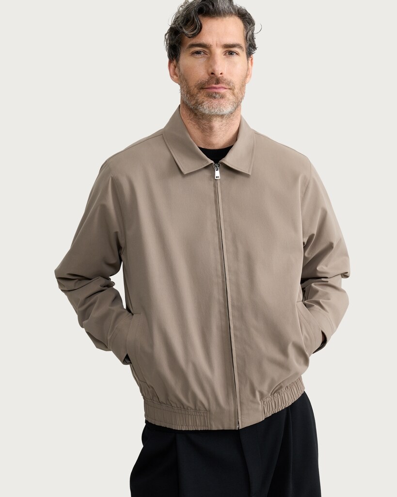 F&F Collared Zip Up Jacket in Stone