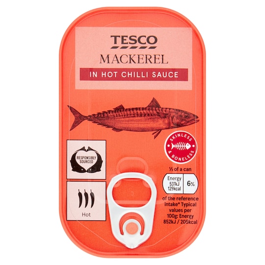 Tesco Mackerel In Hot Sauce 125G Tesco Groceries