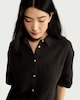 image 1 of F&F Pure Cotton Double Cloth Textured Button Up Pyjama Shirt in Black