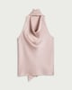 image 4 of F&F Satin Cowl Scarf Neck Blouse in Pink