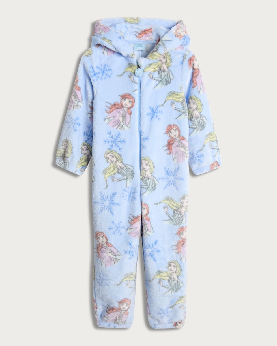 image 1 of Disney Frozen Princess Fleece Onesie in Blue