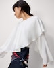image 1 of F&F Draped Cape Blouse in Cream