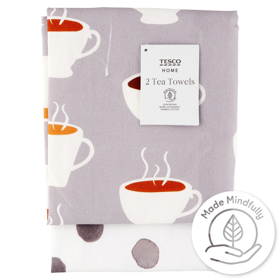 Tesco Home Café Coffee Tea Towel 50 x 70 cm 2 pcs