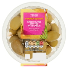 Tesco Green Olives Stuffed with Garlic 160g