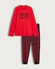 image 4 of Manchester United 2-Piece Top and Fleece Bottoms Pyjama Set in Red