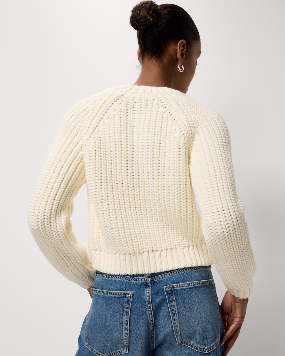 image 1 of F&F Chunky Knitted Cardigan in Cream