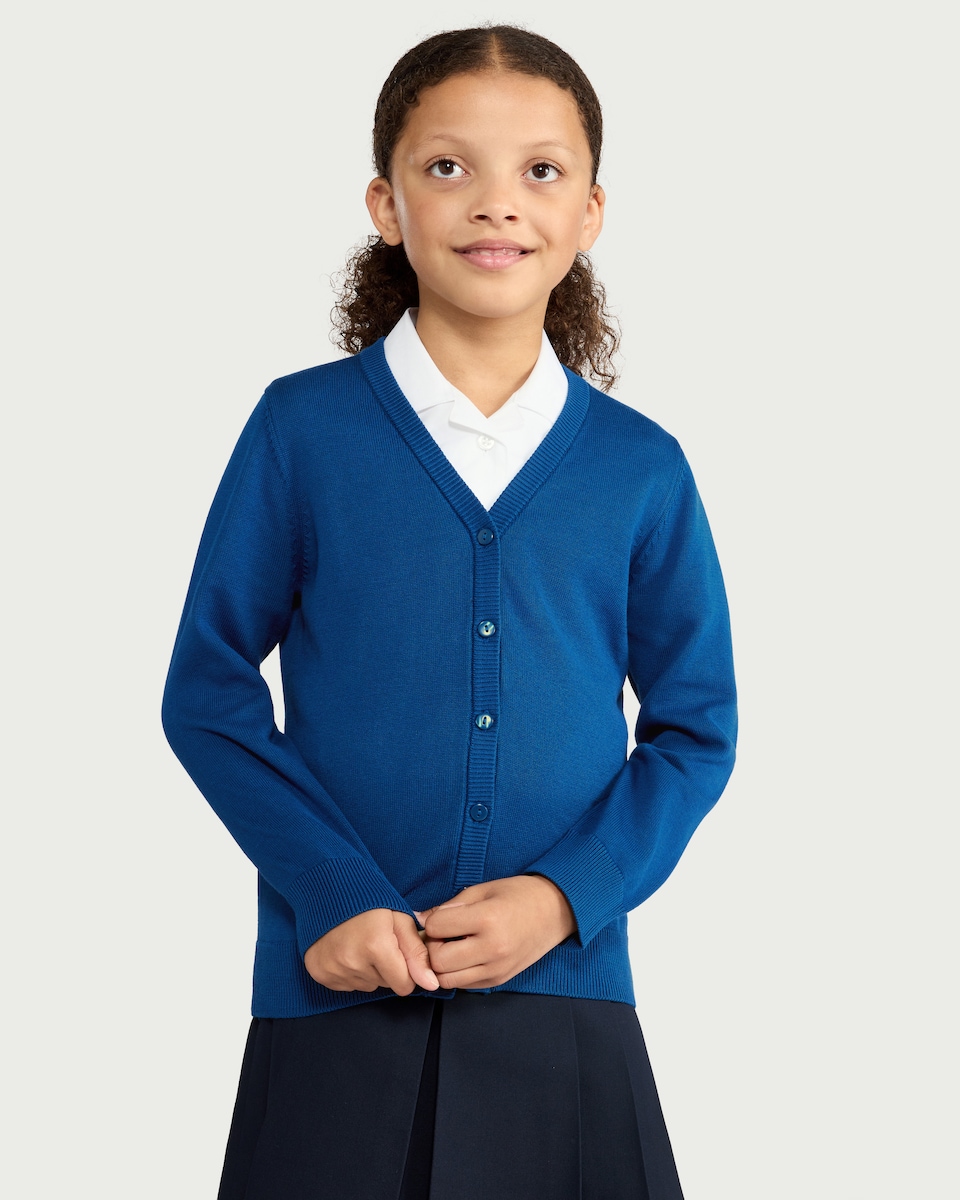 image 1 of F&F School Unisex 2-Pack Pure Cotton Knitted Cardigans in Blue